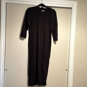 Gravel & Gold Abby Black Swiss Dot Cotton T-shirt Dress